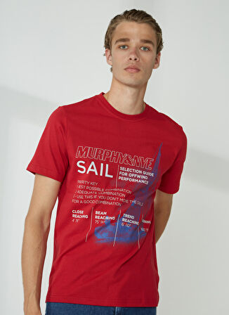 Murphy&Nye Bisiklet Yaka Düz Kırmızı Erkek T-Shirt RIG t-shirt