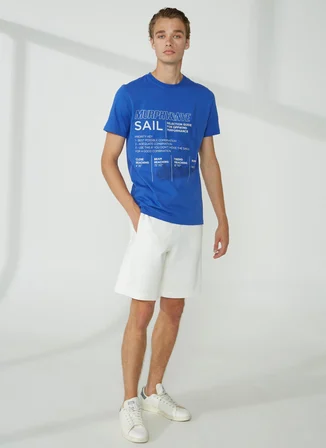 Murphy&Nye Bisiklet Yaka Düz Saks Erkek T-Shirt RIG t-shirt