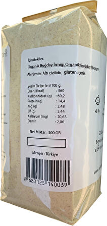 Organik Doğal Buğday Ruşeymli Bebek İrmiği 300 gr +8 Ay