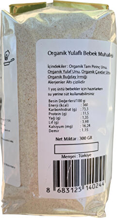 Organik Yulaflı Bebek Muhallebisi Karışımı 300 Gr Ek Gıda +6 Ay