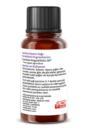 Organik İçerikli Lavanta Uçucu Yağı (10 ml) Lavandula Angustifolia Essential Oil