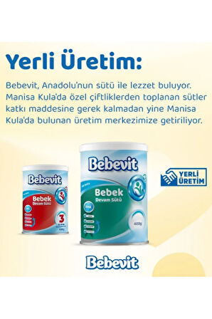 3 Bebek Devam Sütü 400 gr x 3 Adet (12-18 ay)