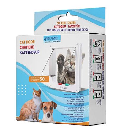 Miapet Kedi Köpek Kapısı 4 Yollu 25x23,5x5 cm Kahverengi