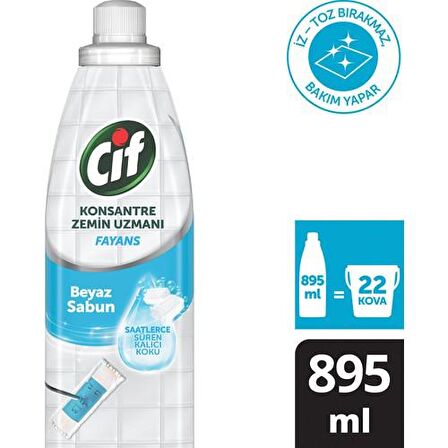 Cif Beyaz Sabun Fayans Sıvı Yüzey Temizleyici 895 ml 