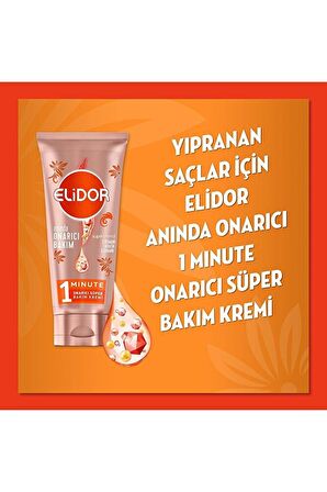 Elidor 1 Minute Onarıcı Süper Saç Bakım Kremi Anında Onarıcı Bakım 170 ML - 3'lü Avantaj Paketi