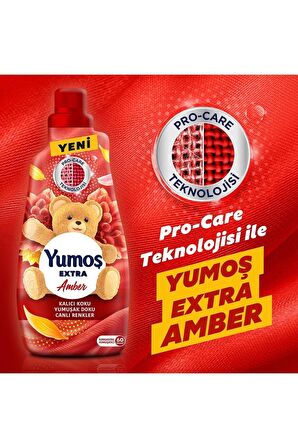 Yumoş Renk Koruma & Amber Kokulu Renkliler için Sıvı Deterjan 60 Yıkama 3x1.44 lt