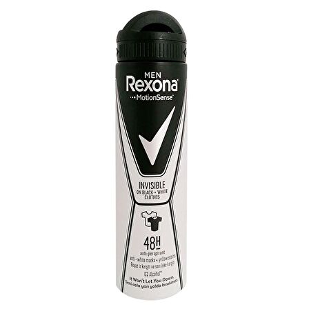 Rexona Deodorant Invisible Black White Men 150 Ml