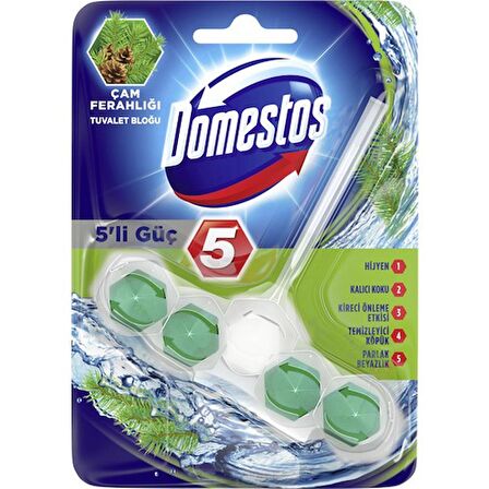 Domestos Wc Blok 5'Li Güç Çam Ferahlıgı 50GR 6863