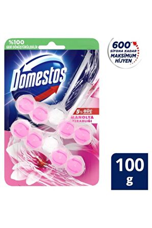 Domestos WC Blok 5'li Güç Tuvalet Bloğu Manolya Ferahlığı Maksimum Hijyen 100 G