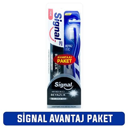 Signal White System Arındırıcı Beyazlık Diş Macunu 75 Ml +Beyaz Güç Diş Fırçası -orta- Seti