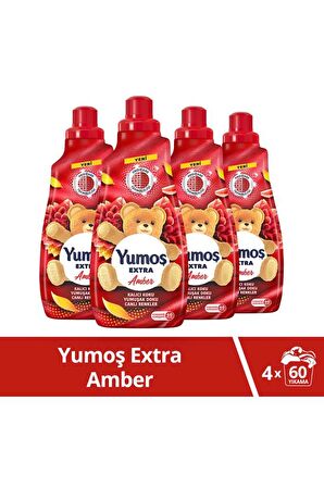 Yumoş Extra Amber Konsantre 60 Yıkama Yumuşatıcı 1.44 lt 4'lü