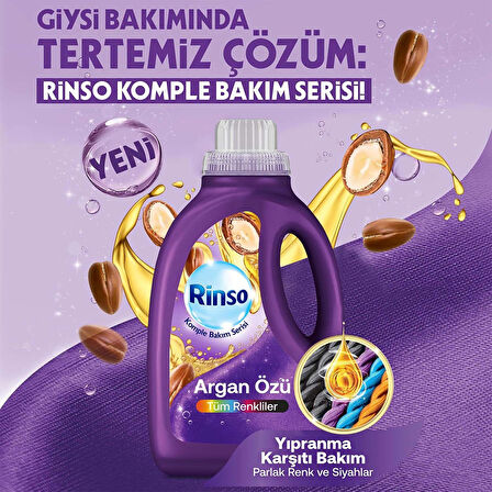 Rinso Sıvı Çamaşır Deterjanı Komple Bakım Serisi Argan Özü Tüm Renkliler Için 1.5 LT