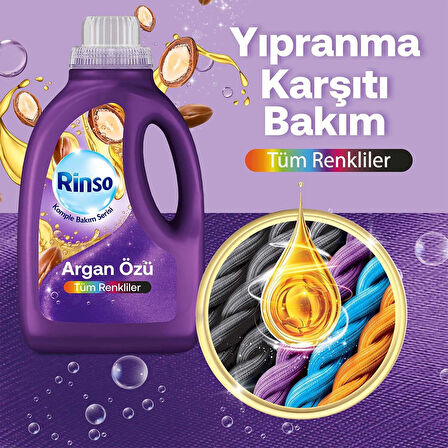Rinso Sıvı Çamaşır Deterjanı Komple Bakım Serisi Argan Özü Tüm Renkliler Için 1.5 LT
