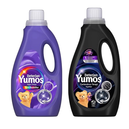 Yumoş Sıvı Deterjan 1500 ml Tüm Renkliler-Siyahlar 2 li Set