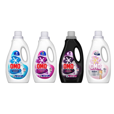 Omo Sıvı Deterjan 1500 ml Beyazlar-Siyahlar-Renkliler-Bebek 4 lü Karma Paket