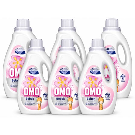 Omo Bebek Sıvı Çamaşır Deterjanı 1500 ml x 6 Adet