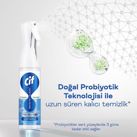Cif Infinite Clean Doğal Probiyotikli Sprey Tüm Yüzeyler İçin Lotus & Deniz Tuzu 280 ml