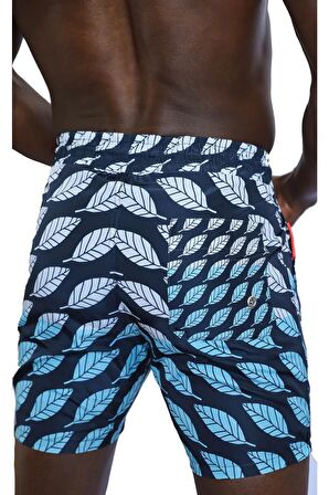 Enzo Stanley Erkek Desenli Lacivert Deniz Şortu