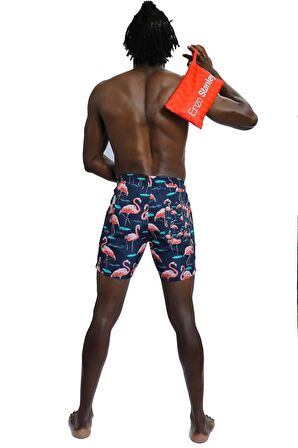 Enzo Stanley Erkek Desenli Lacivert Deniz Şortu