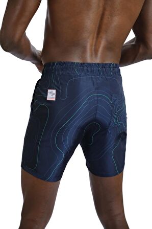 Enzo Stanley Erkek Desenli Lacivert Deniz Şortu