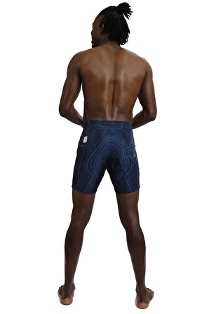 Enzo Stanley Erkek Desenli Lacivert Deniz Şortu