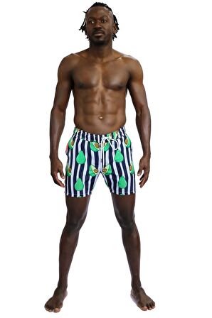 Enzo Stanley Erkek Avakado Desenli Deniz Şortu