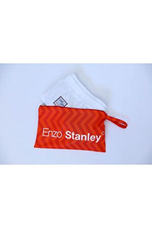 Enzo Stanley Erkek Desenli Beyaz Deniz Şortu