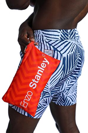Enzo Stanley Erkek Desenli Deniz Şortu