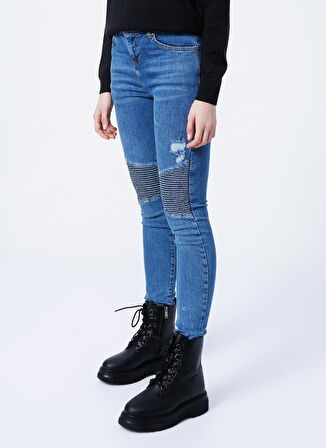 Aeropostale I-Kdpk110 Normal Bel Skinny Fit Düz Koyu İndigo Kadın Denim Pantolon