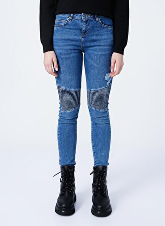 Aeropostale I-Kdpk110 Normal Bel Skinny Fit Düz Koyu İndigo Kadın Denim Pantolon