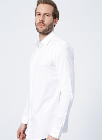 Fabrika CHRISTMAS 3 Klasik Gömlek Slim Fit Armürlü Beyaz Erkek Gömlek