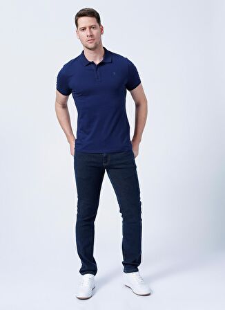 Fabrika Polo Yaka Düz Lacivert Erkek T-Shirt LEGOLAS Y