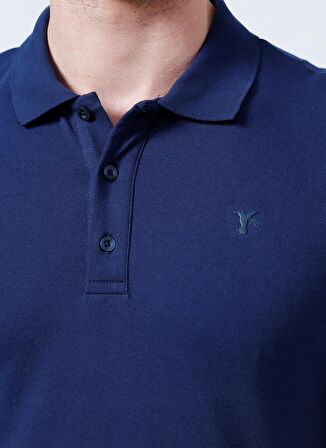 Fabrika Polo Yaka Düz Lacivert Erkek T-Shirt LEGOLAS Y