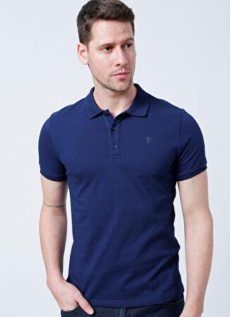 Fabrika Polo Yaka Düz Lacivert Erkek T-Shirt LEGOLAS Y
