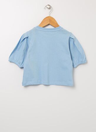 Limon Bsc Gırl 01 Mavi Bisiklet Yaka Standart Fit Baskılı Kız Çocuk T-Shirt