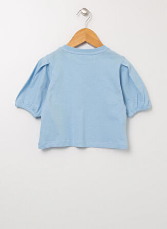 Limon Bsc Gırl 01 Mavi Bisiklet Yaka Standart Fit Baskılı Kız Çocuk T-Shirt