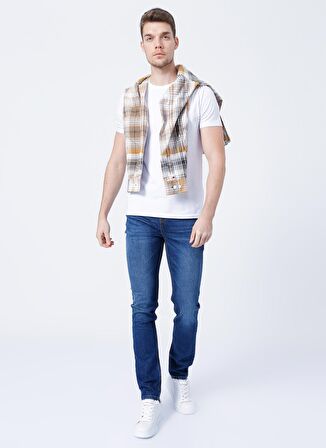 Fabrika Düşük Bel Slim Fit Koyu Mavi Erkek Denim Pantolon 5158