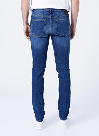 Fabrika Düşük Bel Slim Fit Koyu Mavi Erkek Denim Pantolon 5158