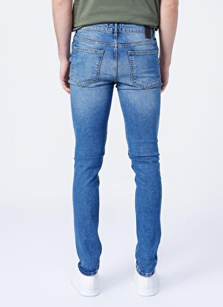 Fabrika Düşük Bel Slim Fit Mavi Erkek Denim Pantolon 5156