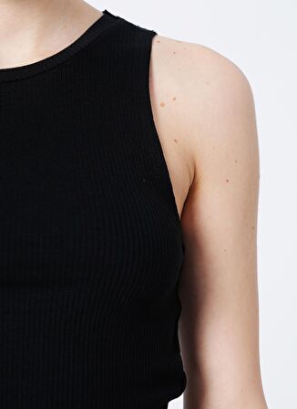 Fabrika Bisiklet Yaka Fitilli Siyah Kadın Atlet K-BERN