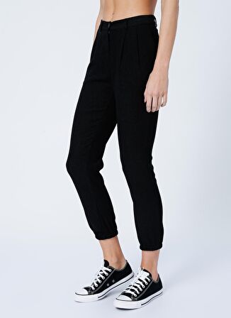 Black On Black K-Kong Normal Bel Standart Kalıp Düz Siyah Kadın Pantolon