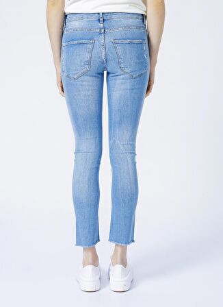 Limon Salford Normal Bel Skinny Fit Düz Açık İndigo Kadın Denim Pantolon