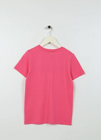 Pembe Kız Çocuk Bisiklet Yaka Baskılı T-Shirt ROGERS GIRL