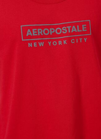 Aeropostale E-9786 Geniş Yaka StandartKalıp Baskılı Kırmızı Erkek Atlet