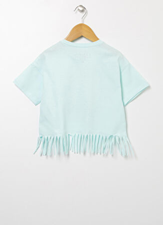 Limon Palm Gırl Mint Bisiklet Yaka Standart Kalıp Kız Çocuk Nakışlı T-Shirt