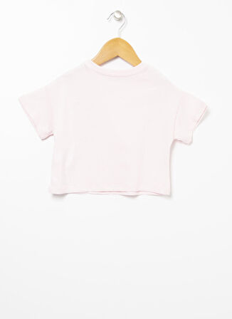 Limon Bisiklet Yaka Crop Baskılı Pembe Kız Çocuk T-Shirt - Beautıful Gırl