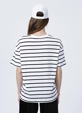 Fabrika Bisiklet Yaka  Basic  Siyah - Beyaz Kadın T-Shirt  -  K-MELISSA