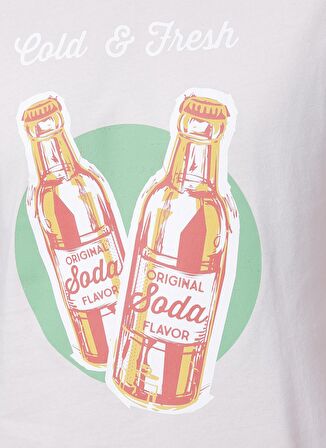 Limon Soda Bisiklet Yaka Basic BaskılıPembe Erkek T-Shirt