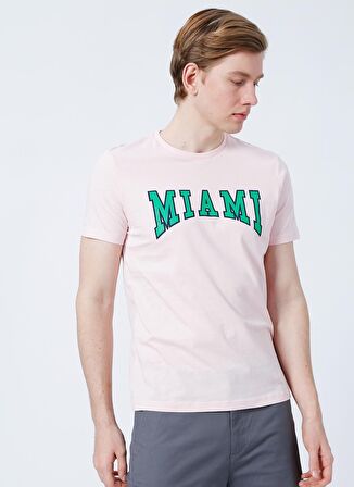 Limon Bisiklet Yaka Basic Pembe ErkekT-Shirt - BORA