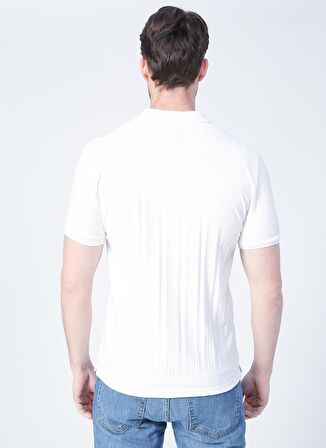Fabrika Polo Yaka Düz Ekru Erkek T-Shirt DAX